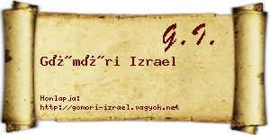 Gömöri Izrael névjegykártya